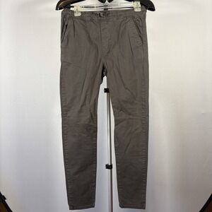 Boys XL 14-16 Treasure Bond Gray Elastic Waist Pants Straight Leg Uniform Pocket